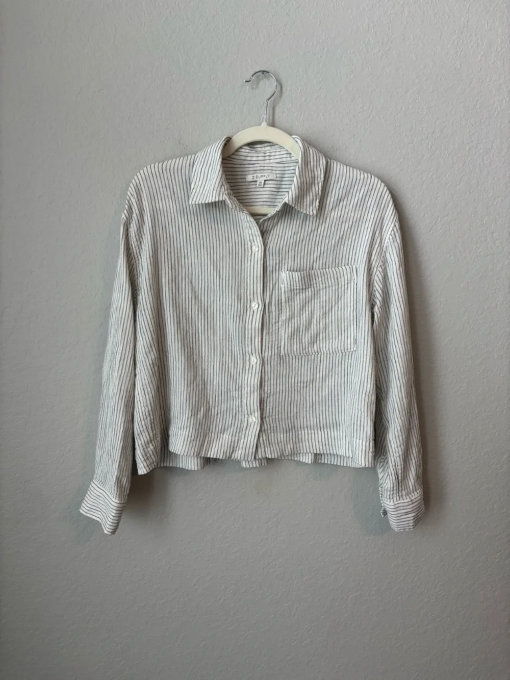 Z Supply Del Mar Striped Cream Shirt - Picture 5 of 9
